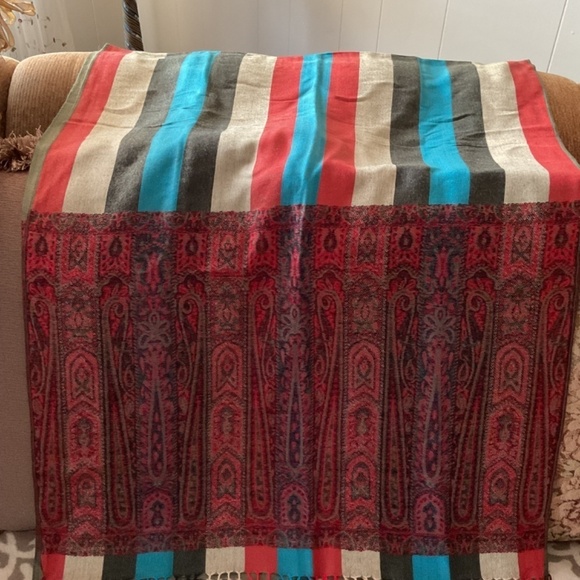 NWT REVERSIBLE PASHMINA WOOL SCARF - Picture 7 of 9